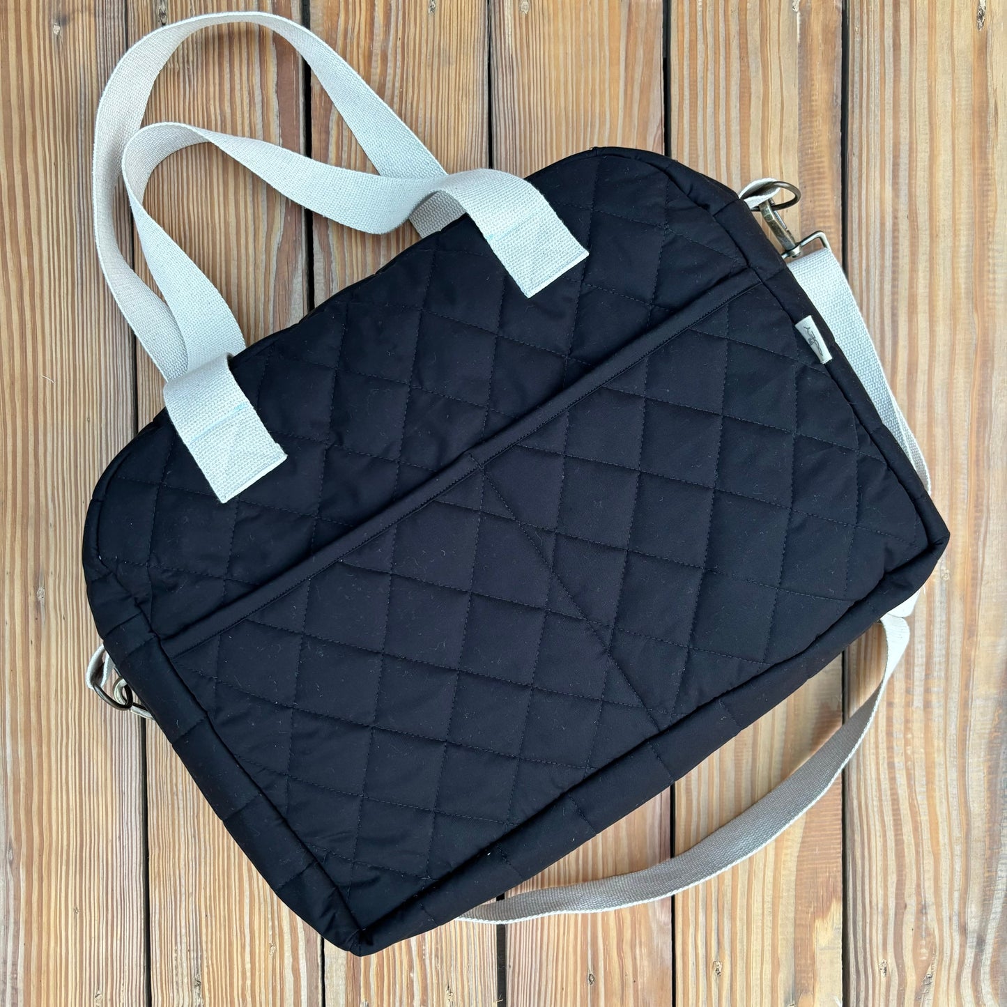 Ebony Chic Quilted Diaper Bag (100% Cotton)