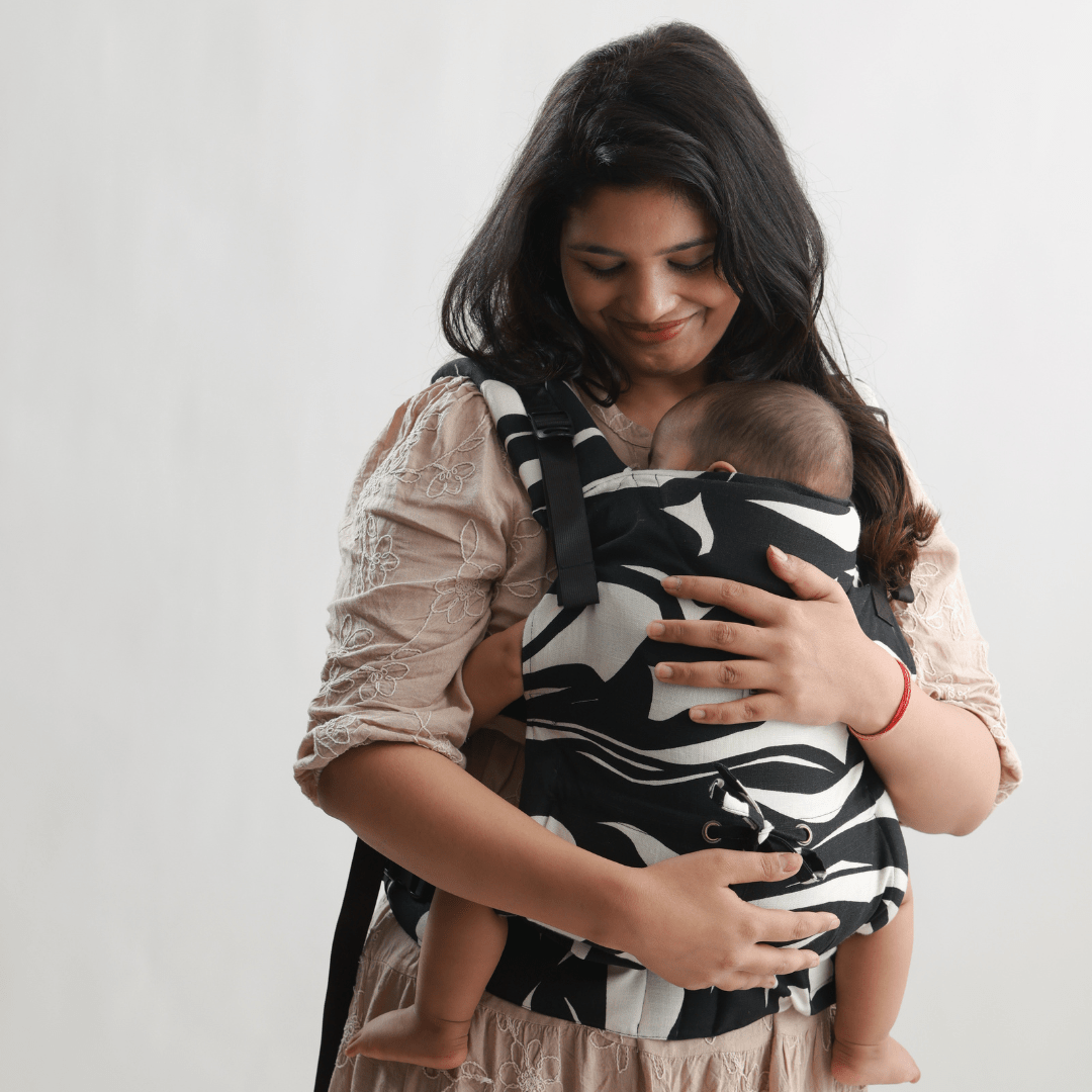 Zoey Baby Carriers Fully Adjustable Zoey’s Baby Carrier, Made Of Linen Cotton, Safe & Ergonomic, 3 Carry Positions, for 4 Months to 3 Year Old Baby (Abstract Print)