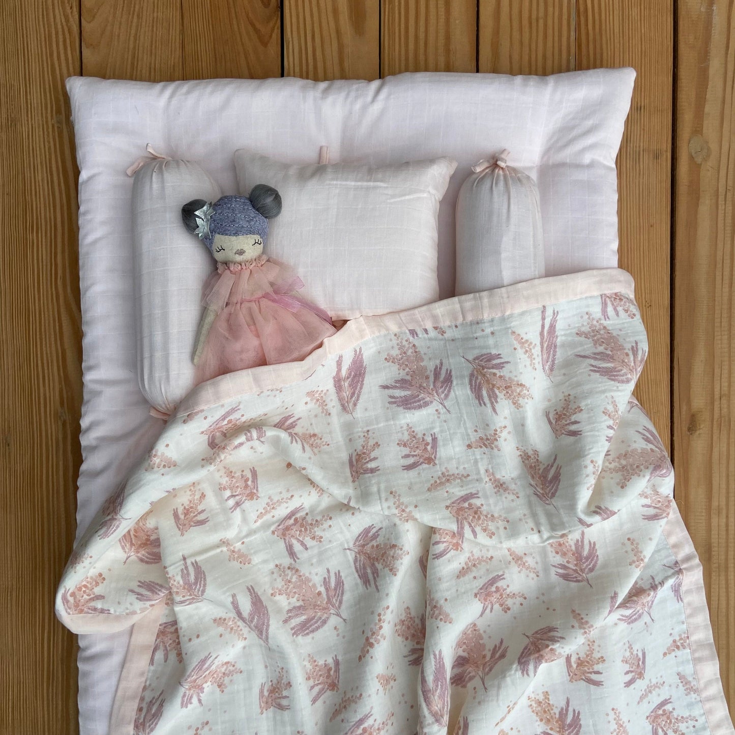 Zoey bedding set Muhly Grass Mini Bedding Set (Organic Muslin 0-1 Years)