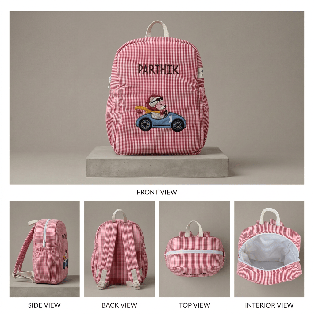 Zoey bonsai backpack Handcrafted Mini Grand Prix / Little Racer Lion School Bag (Personalise)