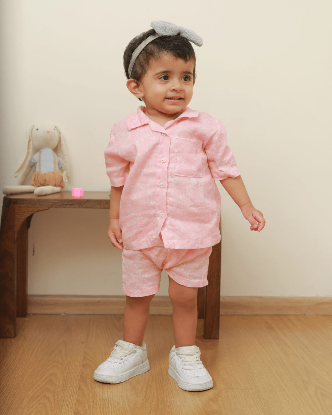Zoey co-ord set Ballet Pink Muslin Co-ord Set (Loungewear for Babies)