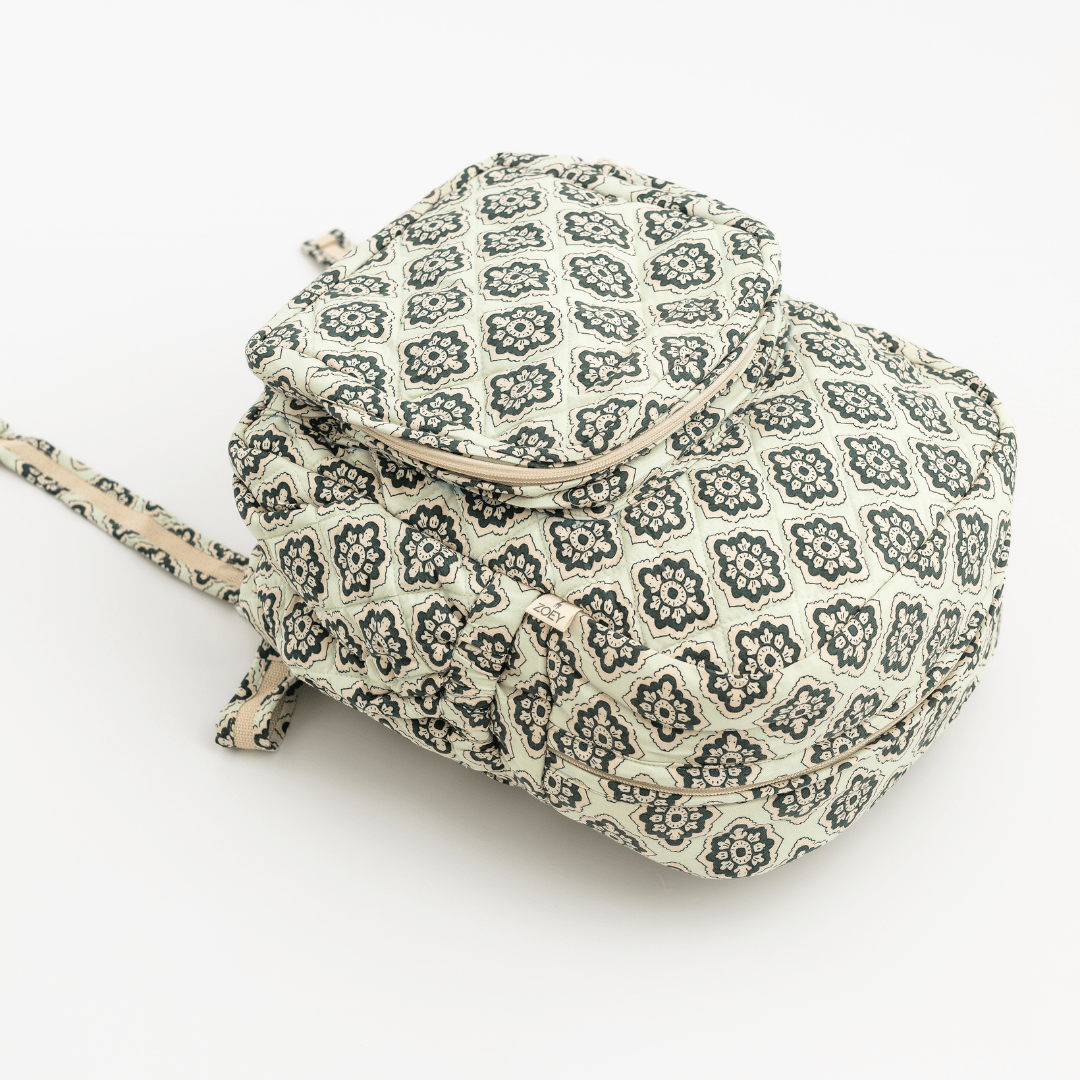Zoey diaper bag Cotton Mosaic Backpack (Laptop + Diaper Bag)