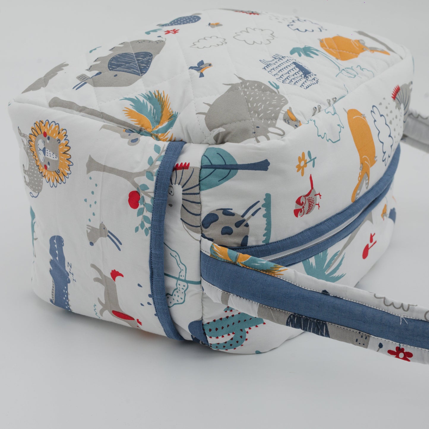 Zoey diaper bag Happy Animal Tribe Diaper Bag (100% Cotton with diamond Quilting)