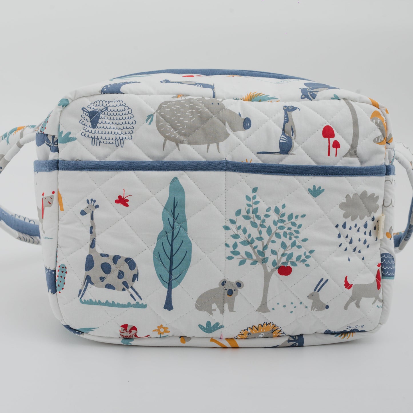 Zoey diaper bag Happy Animal Tribe Diaper Bag (100% Cotton with diamond Quilting)