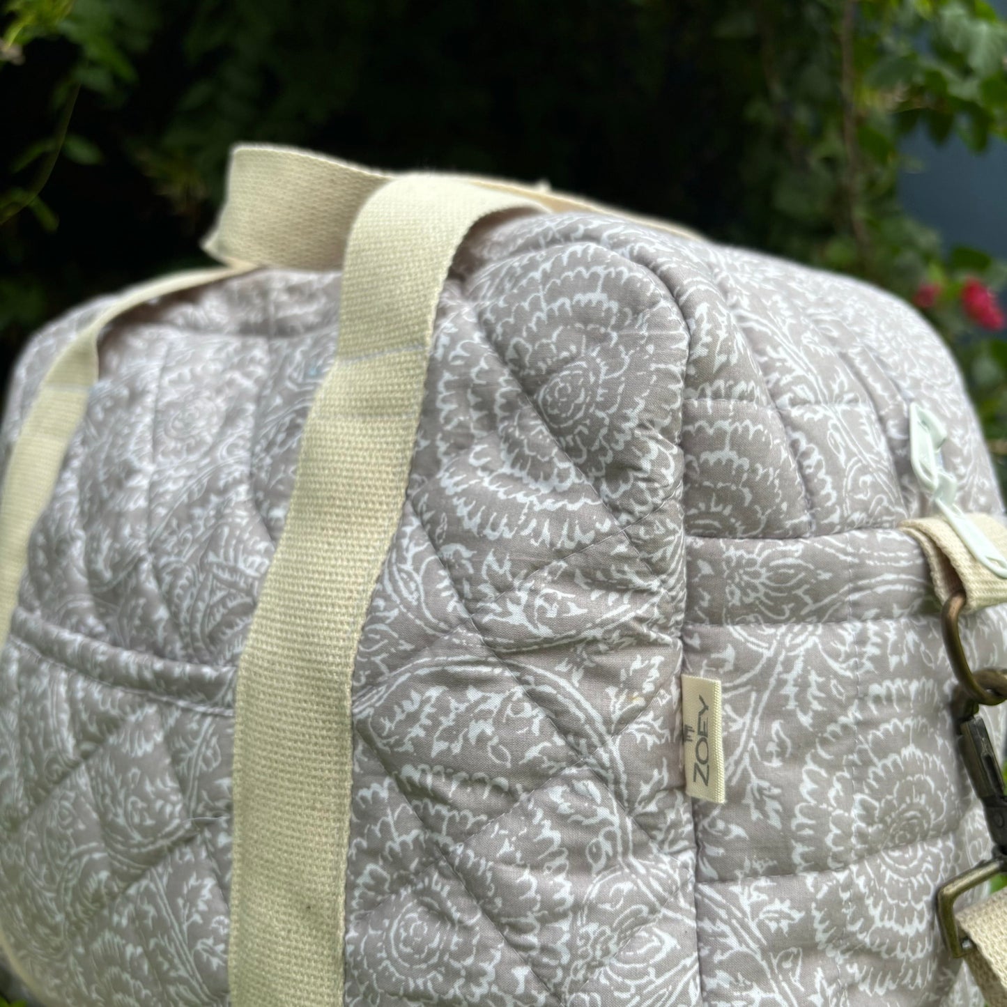 Zoey diaper bag Latte Garden Diaper Bag (100% Cotton)