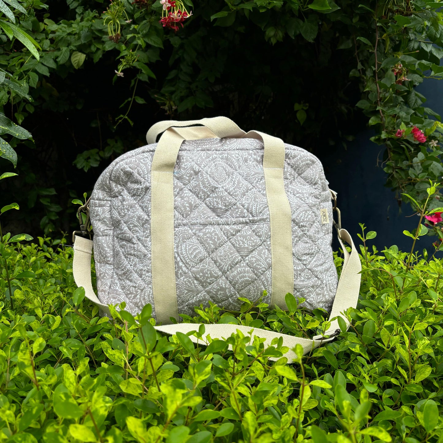 Zoey diaper bag Latte Garden Diaper Bag (100% Cotton)