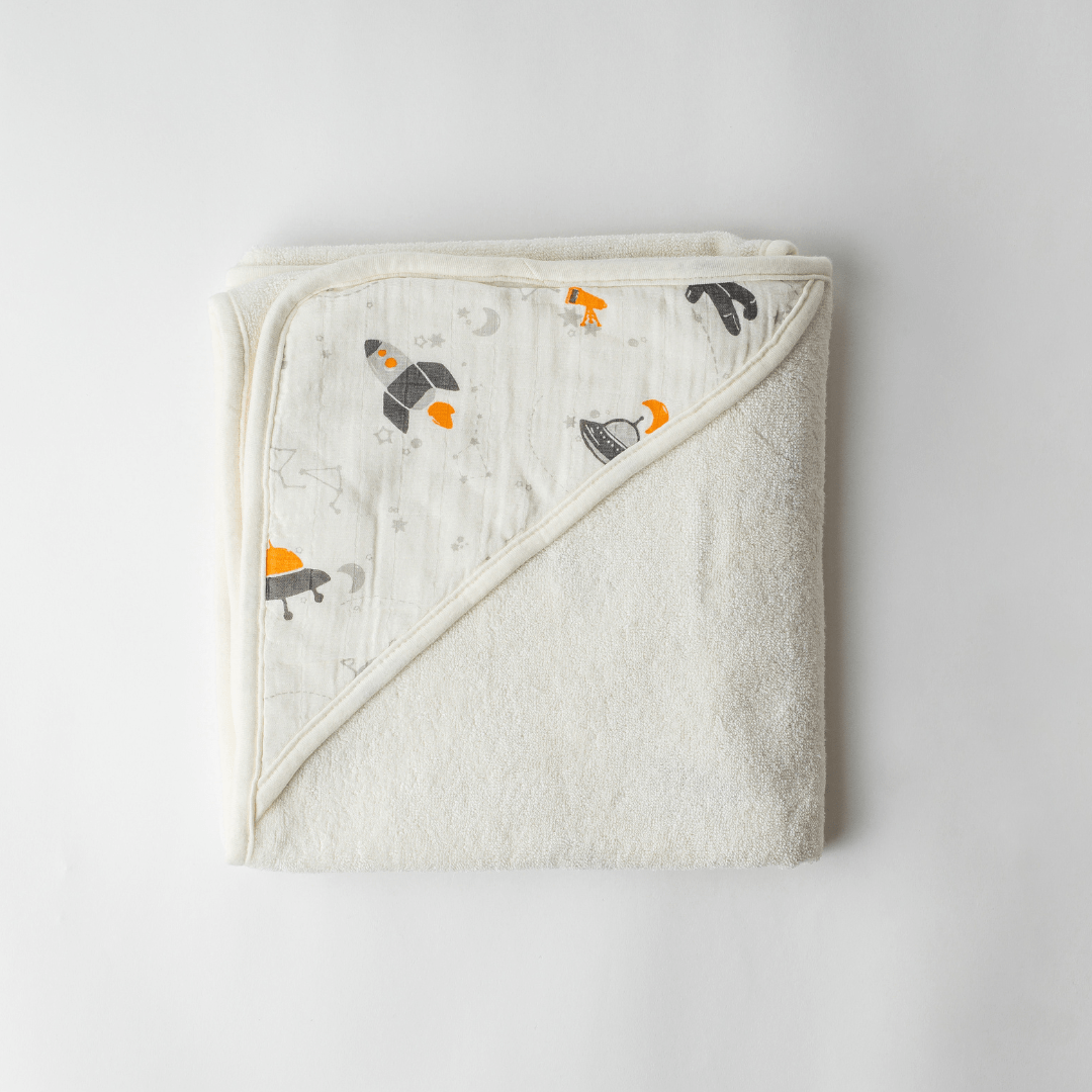Zoey Hooded towel Daddy's Little Astronaut Muslin Hooded Towel