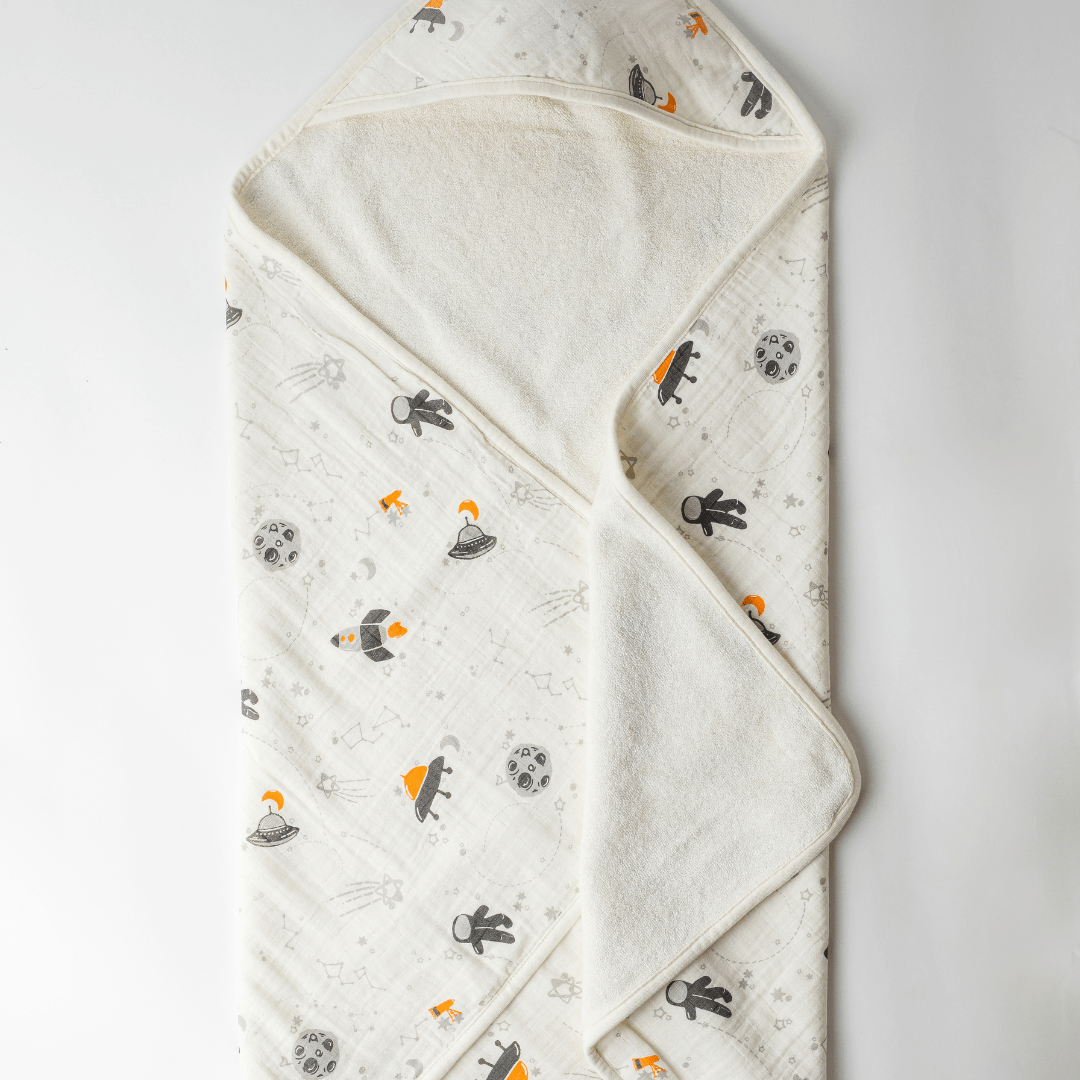 Zoey Hooded towel Daddy's Little Astronaut Muslin Hooded Towel