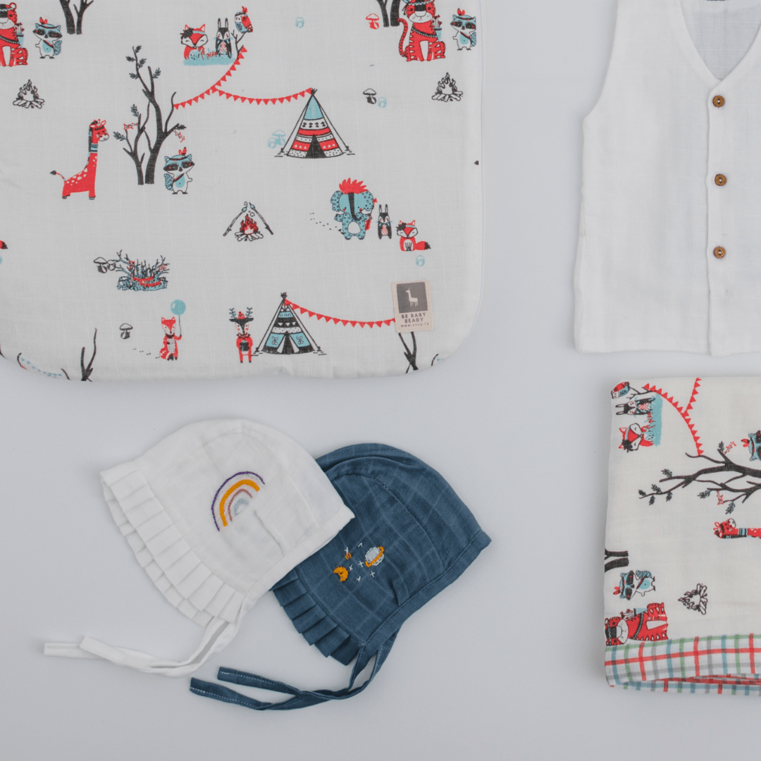 Zoey save on combos Hospital Bag Must Haves - Bohemian Theme (total 16 Muslin Items)