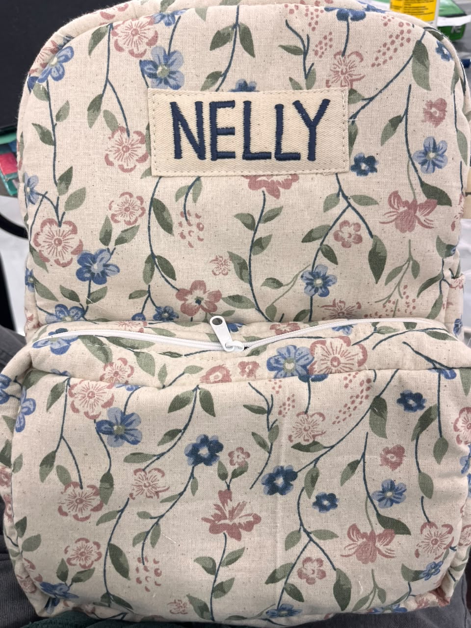 Flora Trail Personalised School Bag, Hand-Embroidered