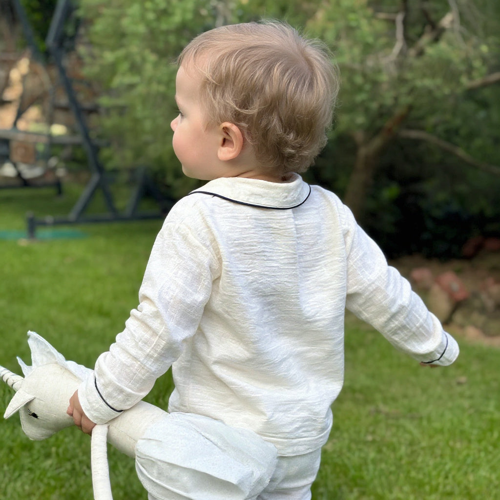 Buttercream Button-up Cotton Night Suit