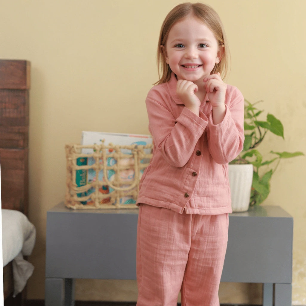 Peony Buds Organic Muslin Nightsuit