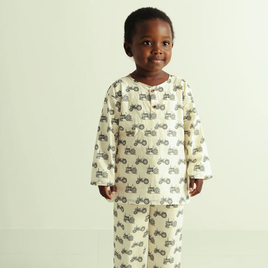 Tractor Trooper Kurta Style Night Suit - (Cambric Cotton)