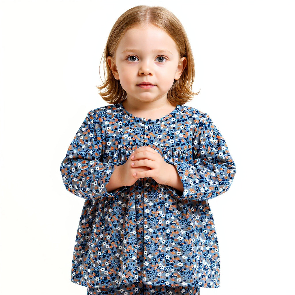 Midnight Garden Muslin Kids Night Suit for Girls