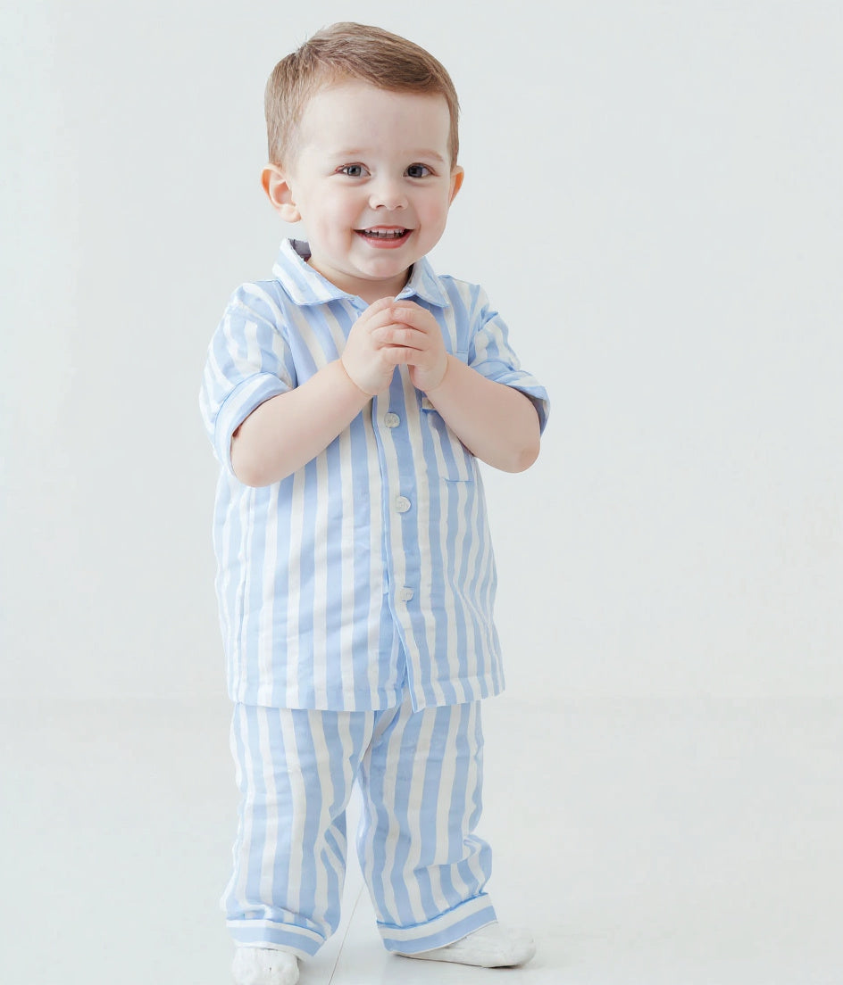 The Blue Yawn Club Muslin Nightsuit (Short Sleeves)