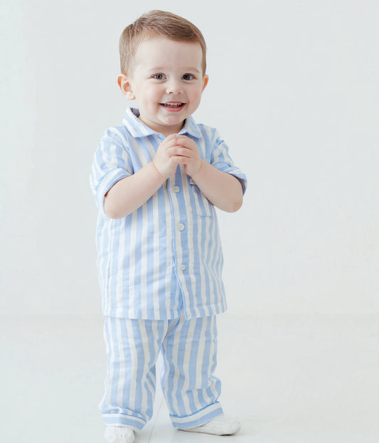 The Blue Yawn Club Muslin Nightsuit (Short Sleeves)