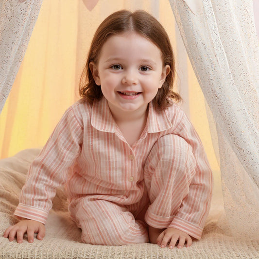 Pillowtime Pink Cotton Kids Night Suit