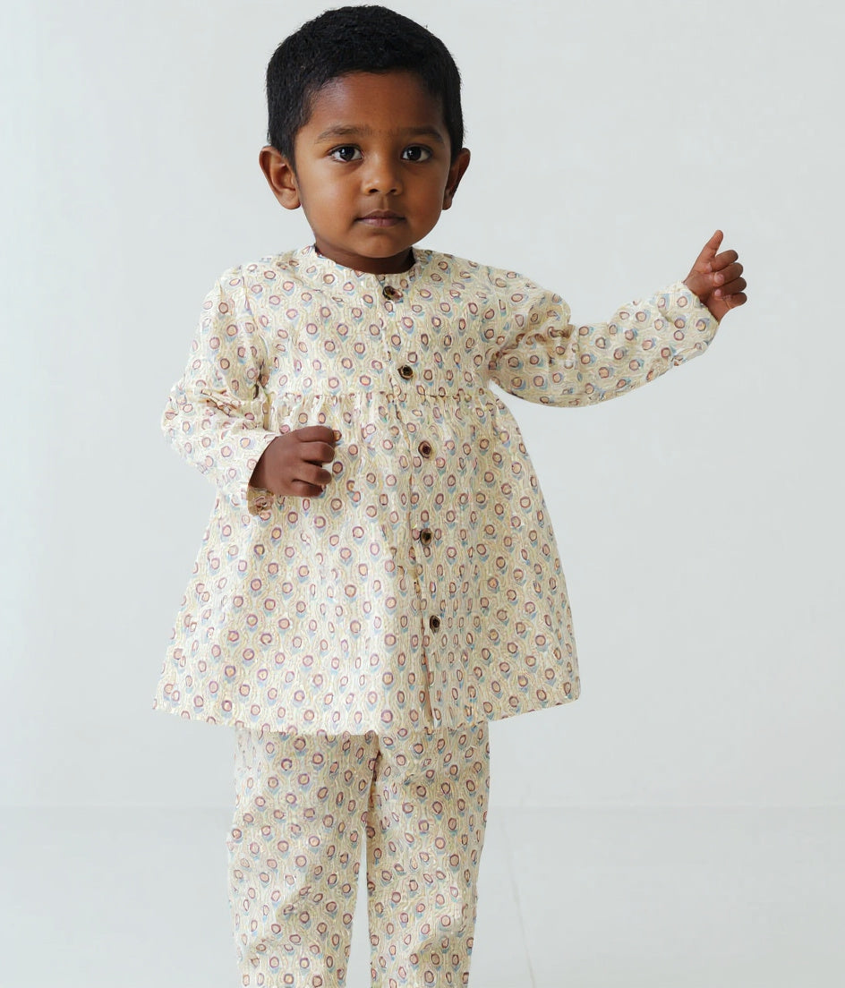 Daisy Doodle Cotton Girls Night Suit
