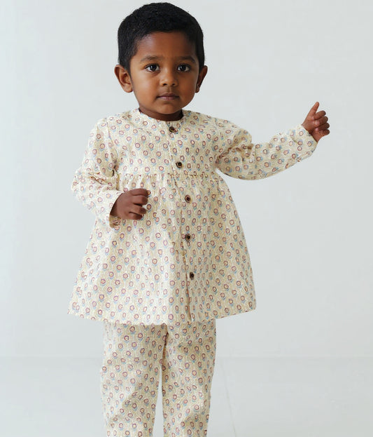Daisy Doodle Cotton Girls Night Suit