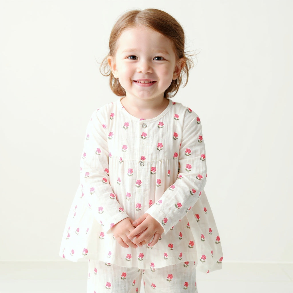 Morning Cuddles Muslin Girls Night Suit