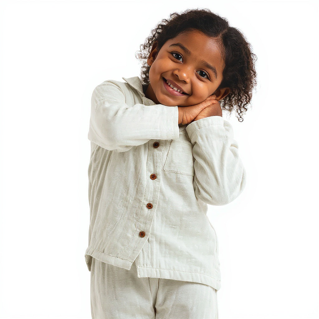Olive Hush Organic Muslin Nightsuit