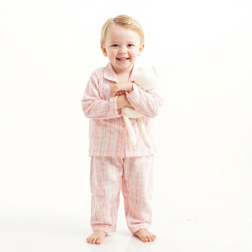 Pillowtime Pink Cotton Kids Night Suit