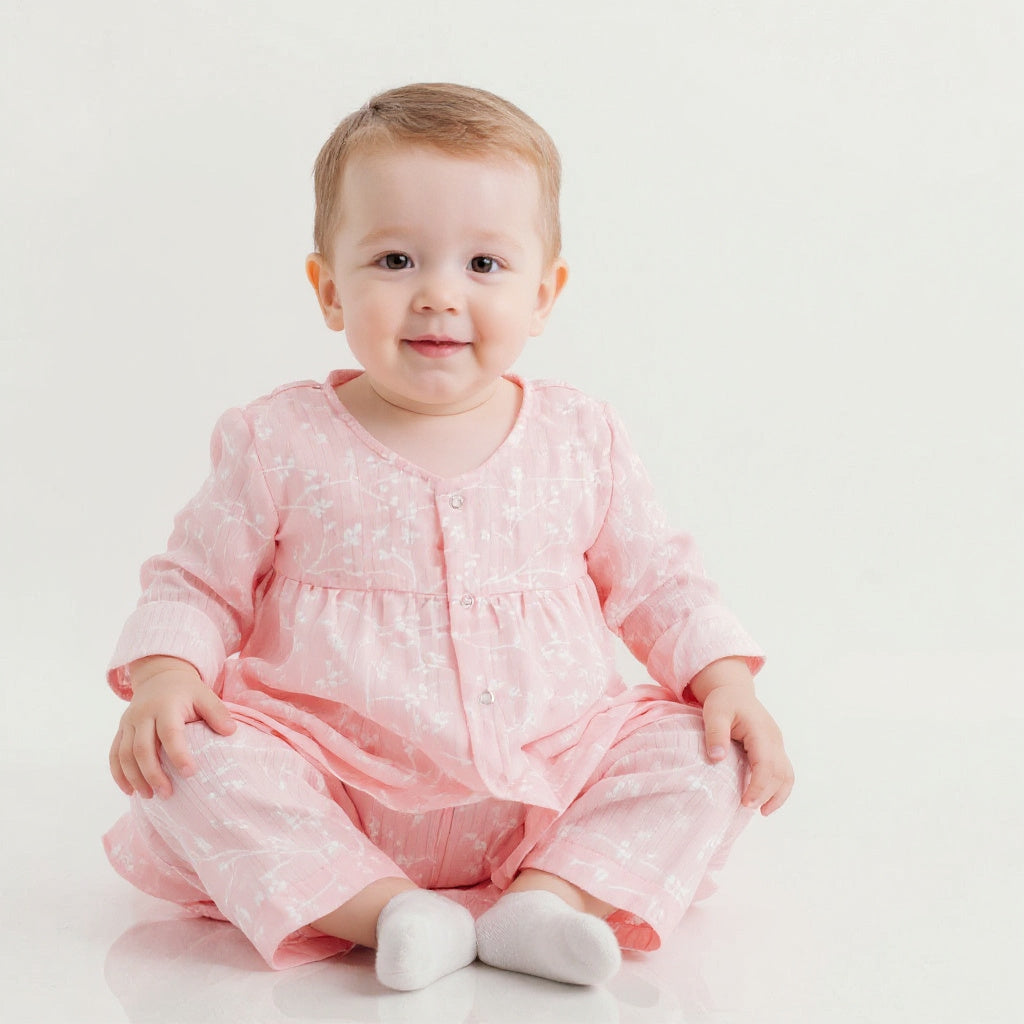 Twirly Whirly Muslin Kids Night Suit for Girls