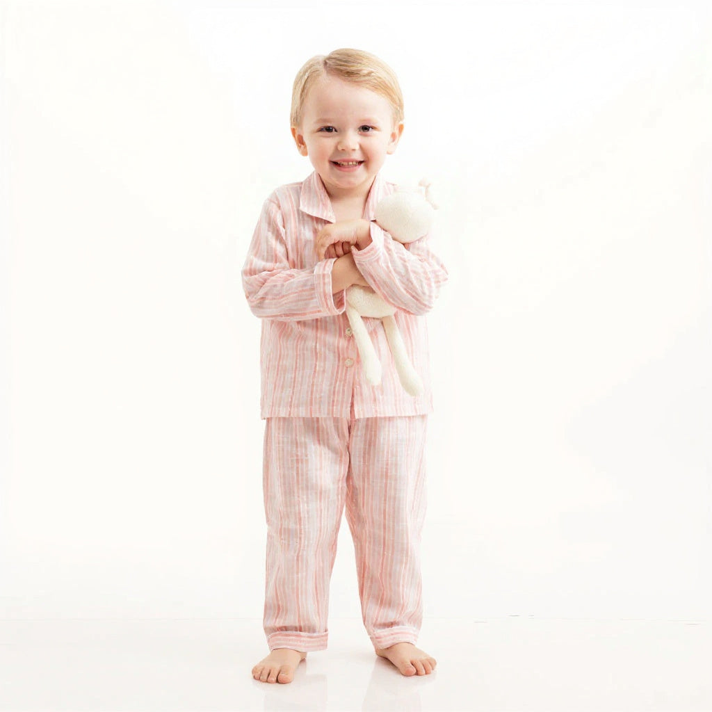 Pillowtime Pink Cotton Kids Night Suit