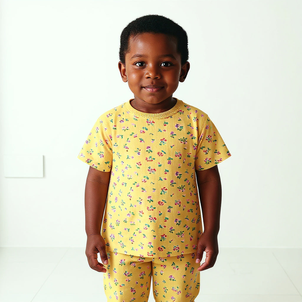 Sunehri Snuggles Muslin Nightsuit (Short Sleeves)