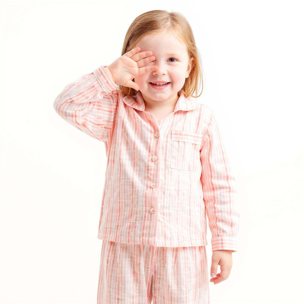 Pillowtime Pink Cotton Kids Night Suit