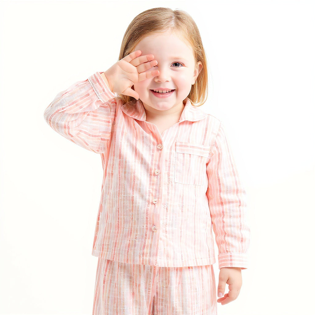 Pillowtime Pink Cotton Kids Night Suit