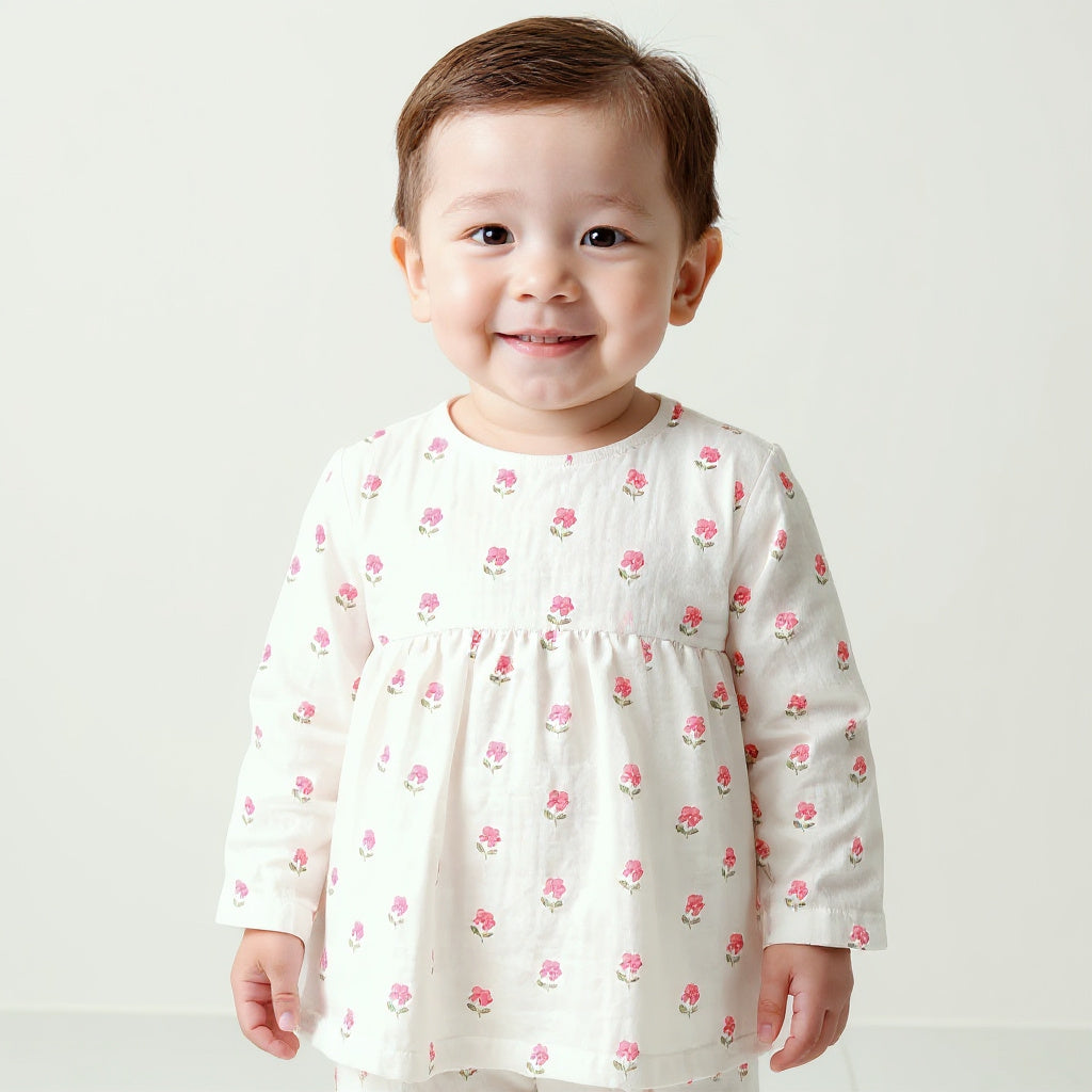 Morning Cuddles Muslin Girls Night Suit