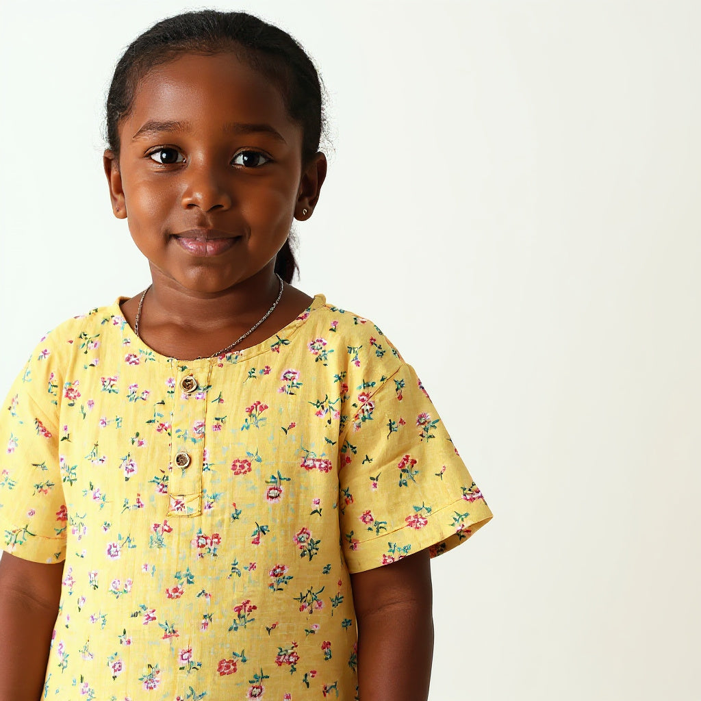 Sunehri Snuggles Muslin Nightsuit (Short Sleeves)