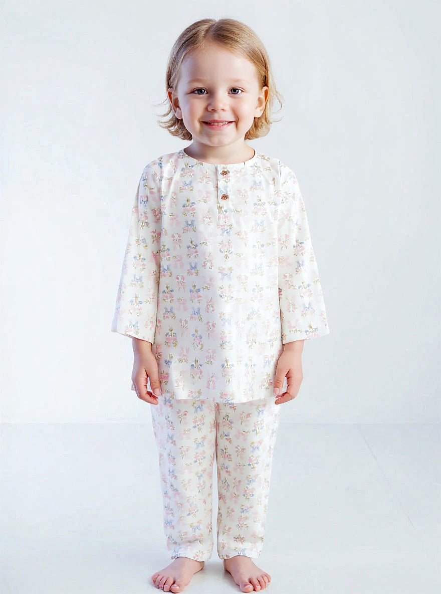 Pretty Bows Girls Night Suit