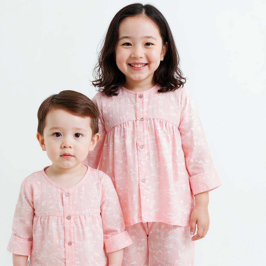 Twirly Whirly Muslin Kids Night Suit for Girls