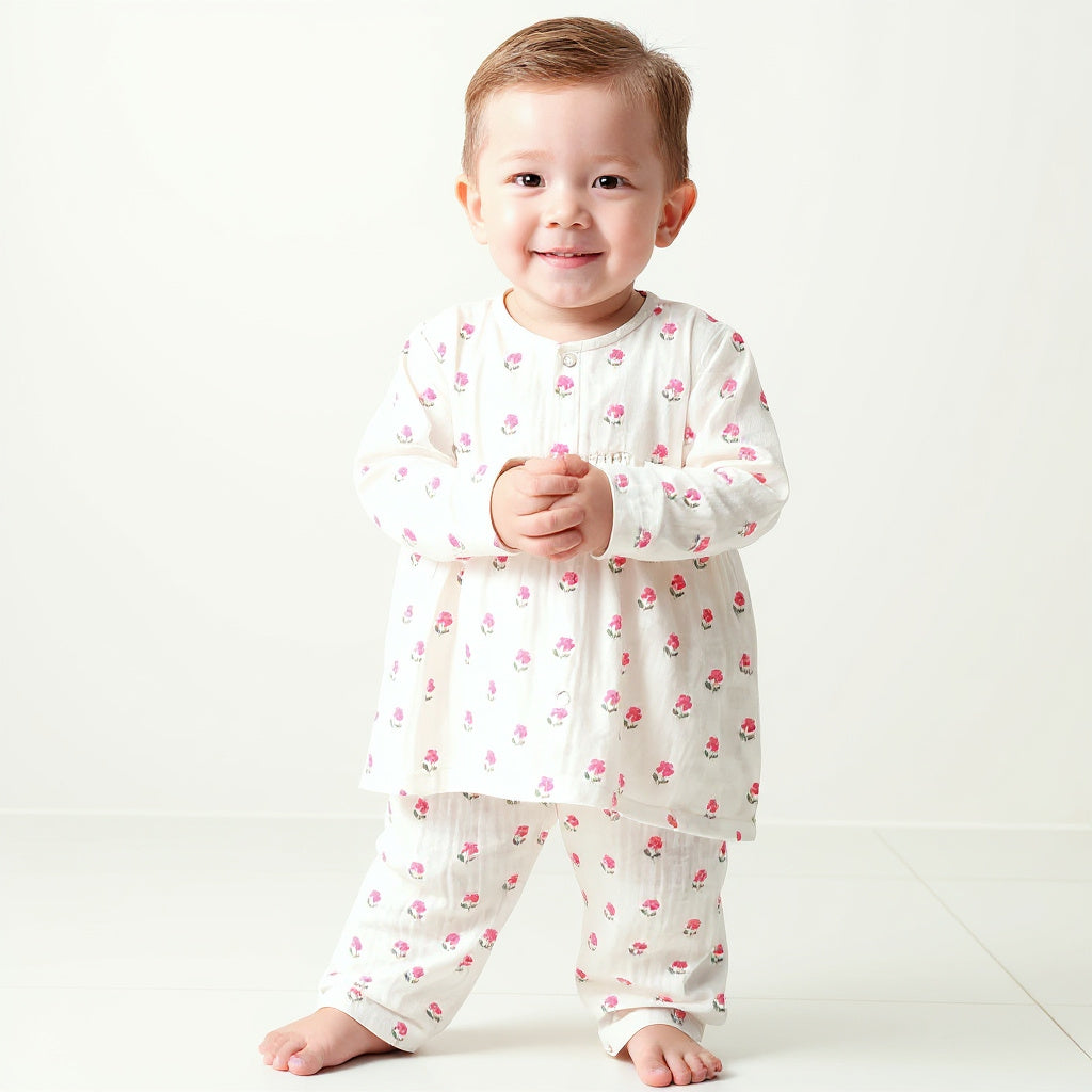Morning Cuddles Muslin Girls Night Suit