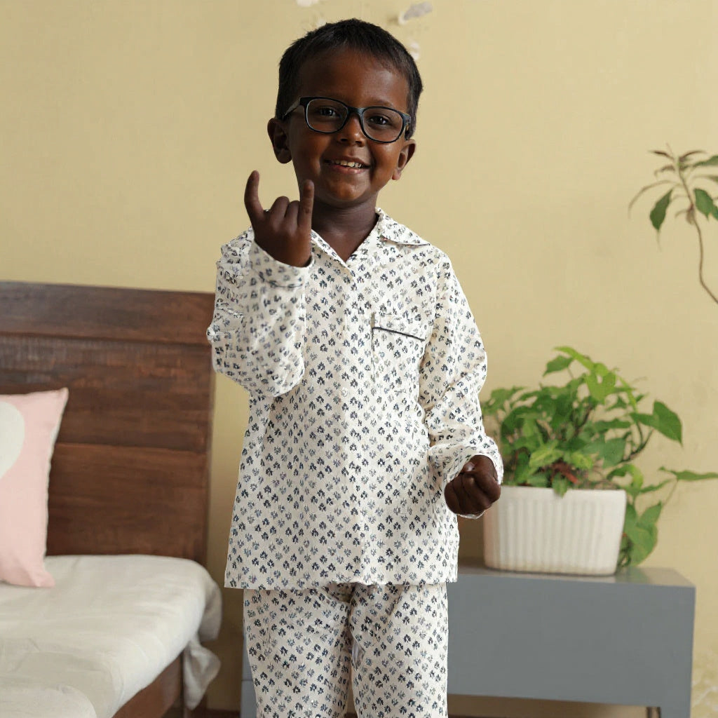 Little Leaflet Cotton Kids Night Suit