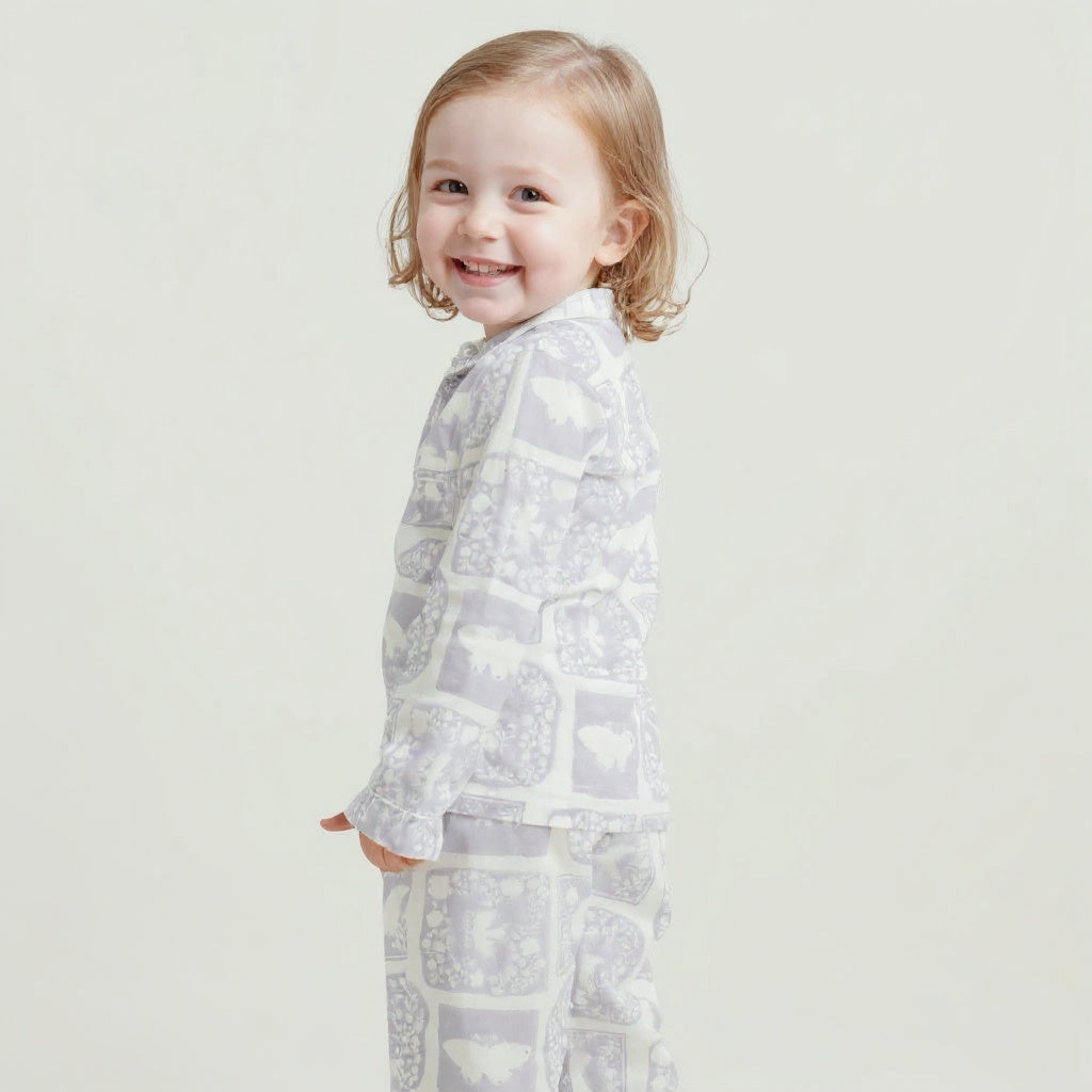 Lavender Meadow Kids Night Suit (Pure Cotton)
