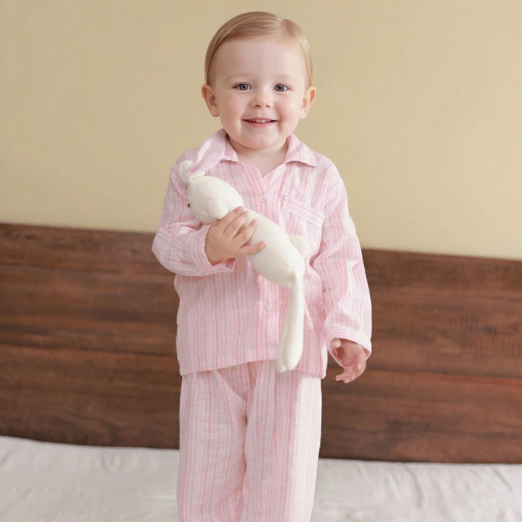Pillowtime Pink Cotton Kids Night Suit