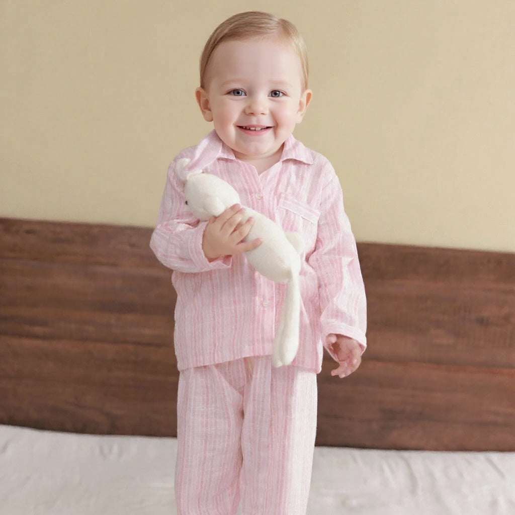 Pillowtime Pink Cotton Kids Night Suit