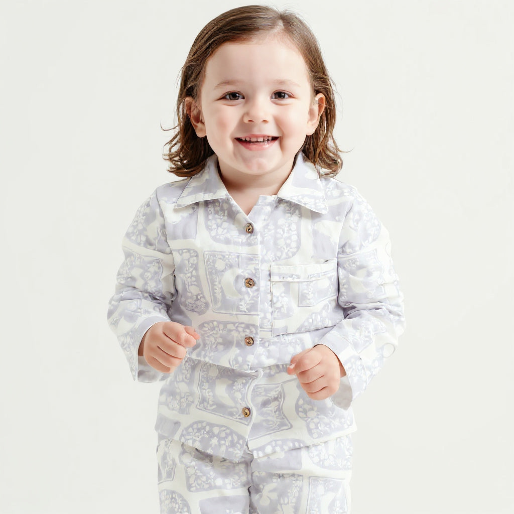 Lavender Meadow Kids Night Suit (Pure Cotton)