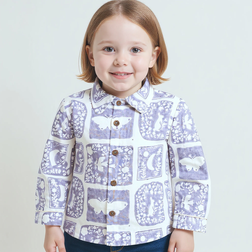 Lavender Meadow Kids Night Suit (Pure Cotton)