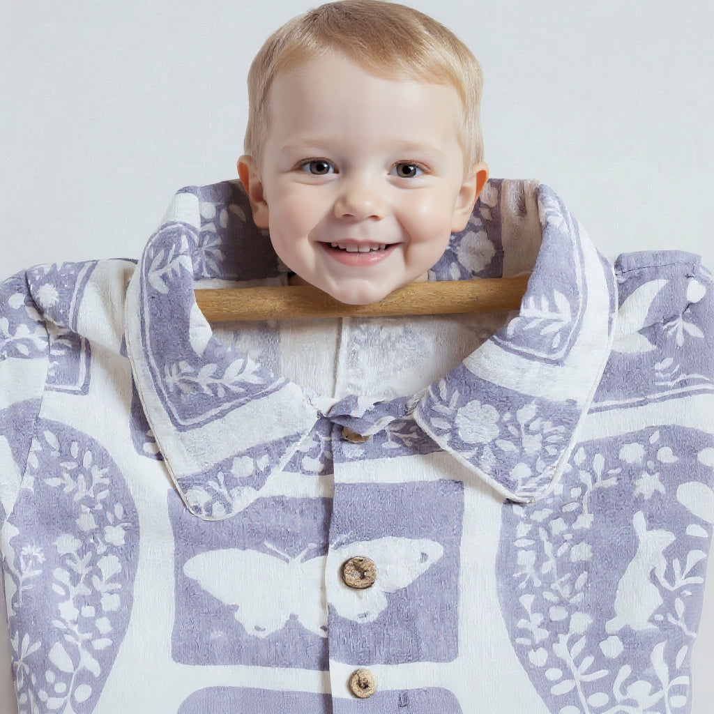 Lavender Meadow Kids Night Suit (Pure Cotton)