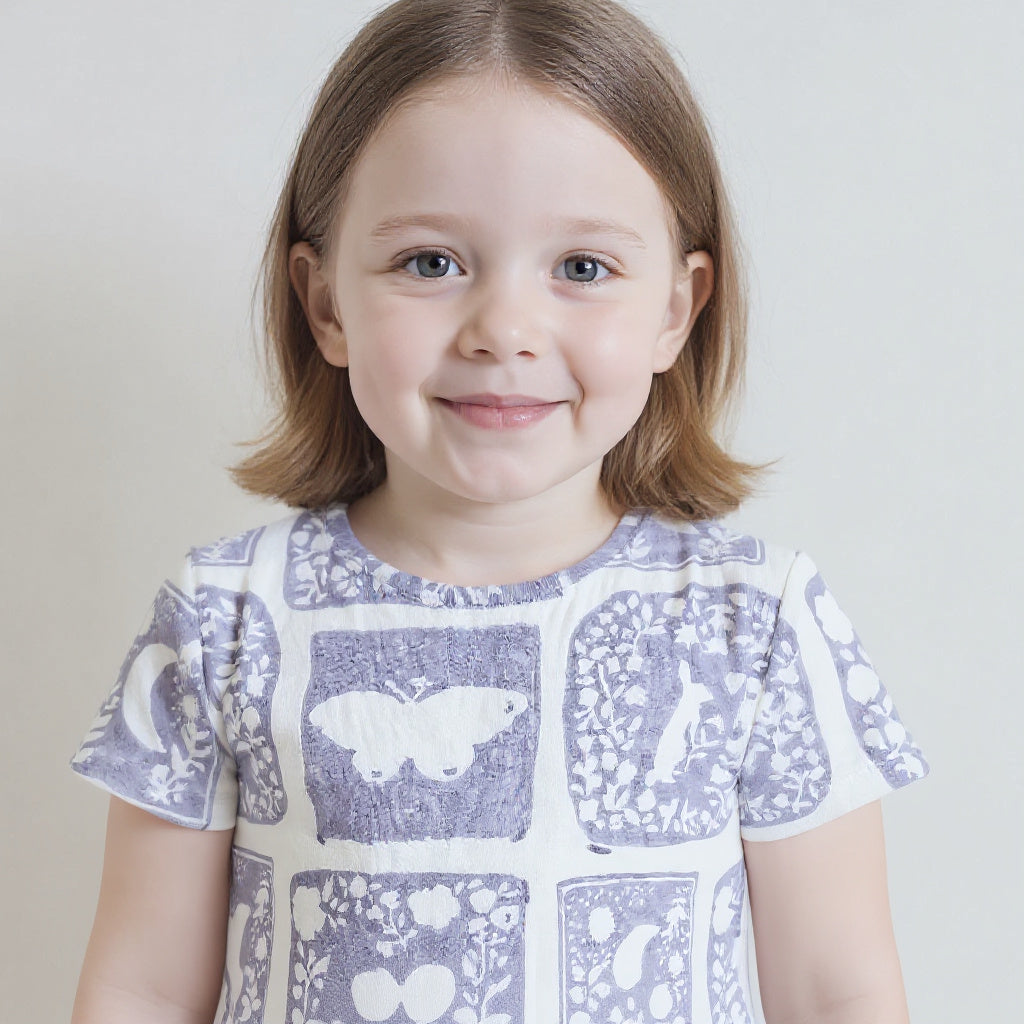 Lavender Meadow Kids Night Suit (Pure Cotton)