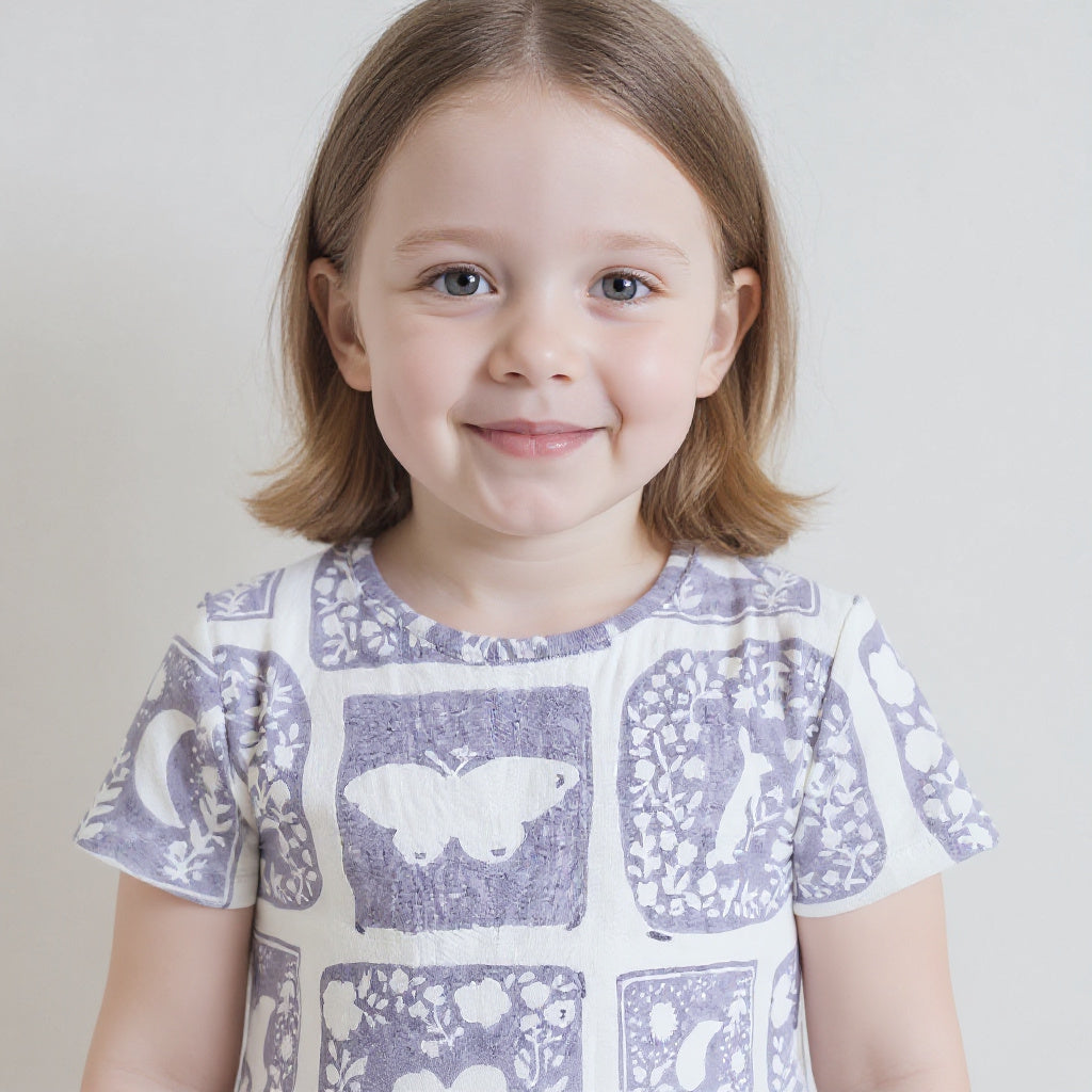 Lavender Meadow Kids Night Suit (Pure Cotton)