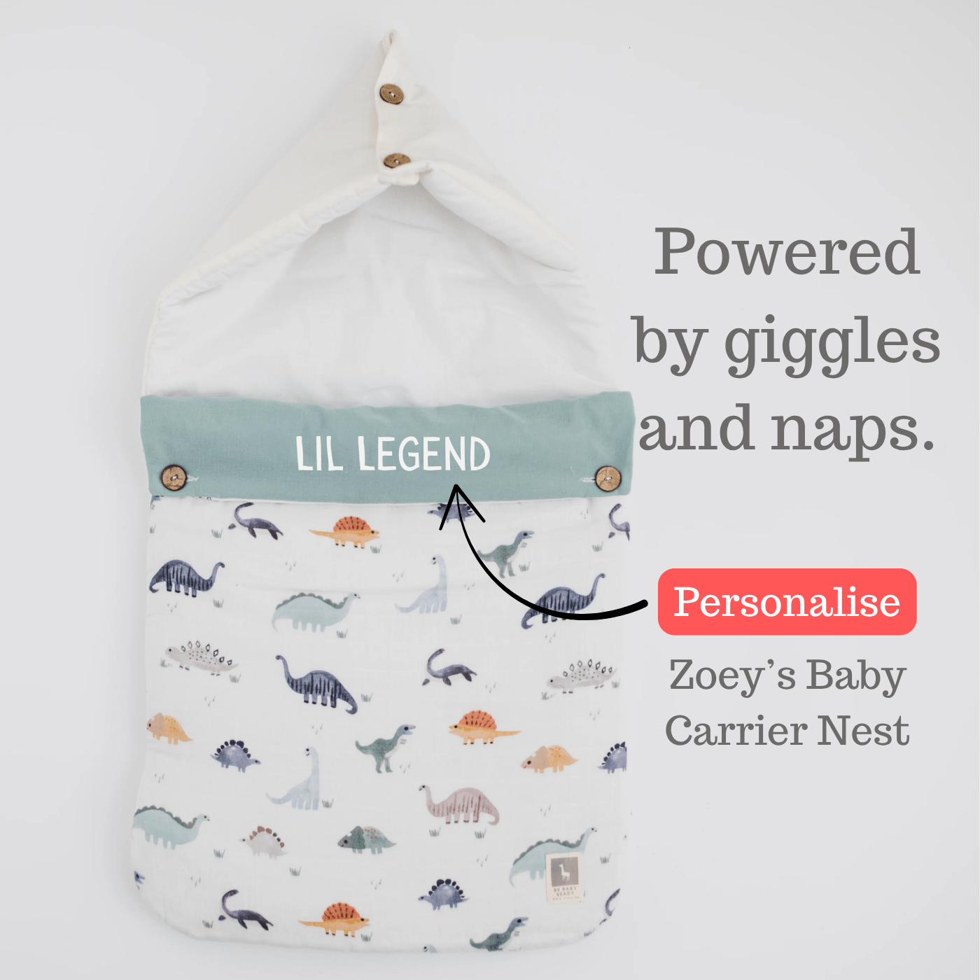 Zoey Baby Carrier Nest The Dino Land Baby Carrier Nest (Muslin),Carrying Nest Bag Portable Travelling Bed for Infants for 0-4 Months