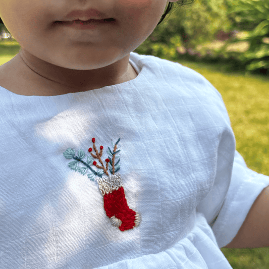 Zoey baby dress Organic Muslin Twirl Dress + Matching Underpants (Christmas Edition)