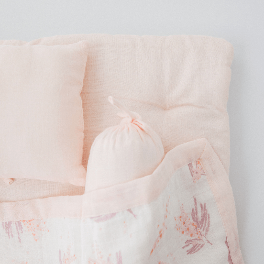 Zoey bedding set Muhly Grass Mini Bedding Set (Organic Muslin 0-1 Years)