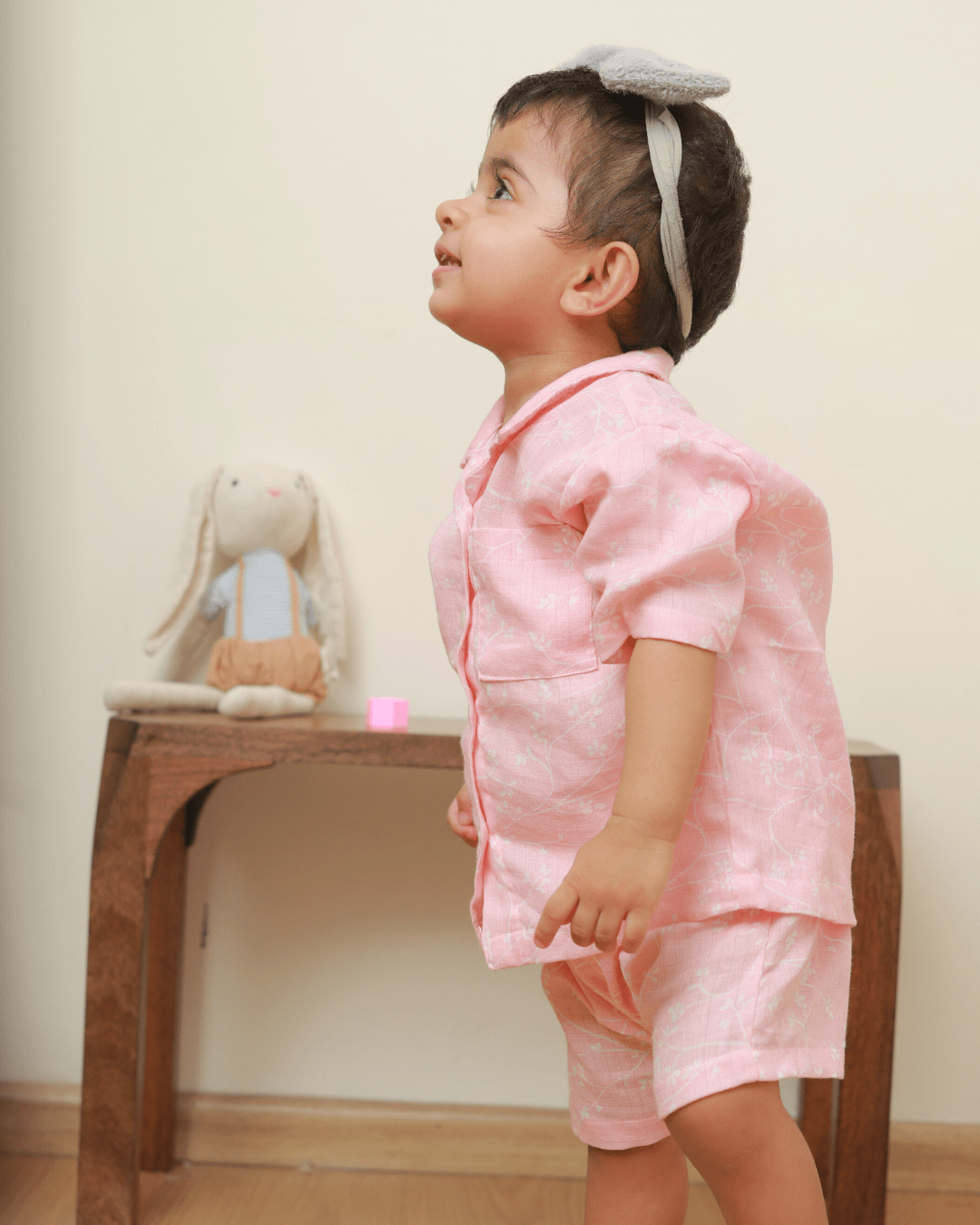 Zoey co-ord set Ballet Pink Muslin Co-ord Set (Loungewear for Babies)
