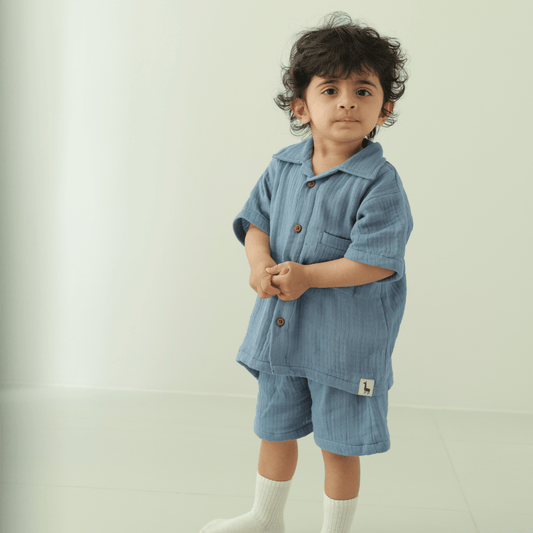 Zoey co-ord set Under the Sky Muslin Co-ord Set (Loungewear for Babies)